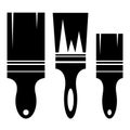 Set of vector brushes. Black silhouette